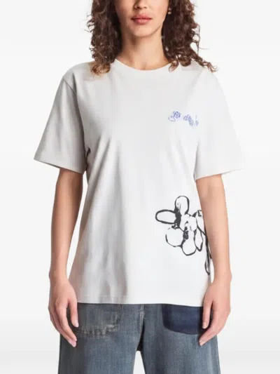 Off-white Metal Flowers Arrows T-shirt In Gray