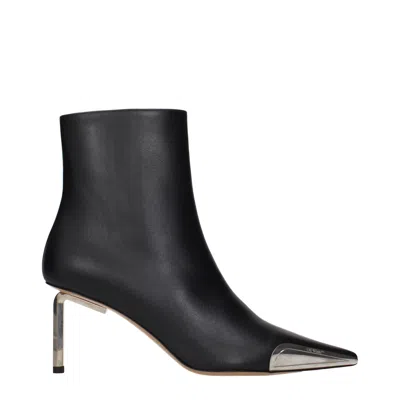 Off-white Metal-toe Leather Ankle Boot In Black