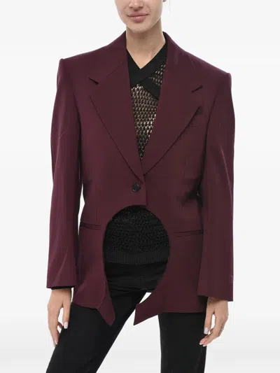 Off-white Meteor Cut-out Blazer In Burgundy