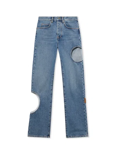 Off-white Meteor Denim Pants In Light Medium Blue Light Medium Blue