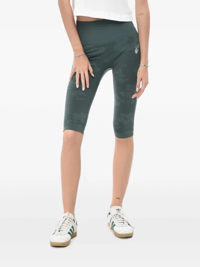 Off-white Meteor Floral-print Leggings In Gray
