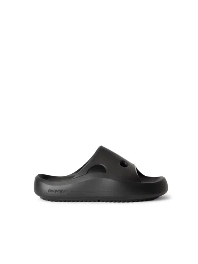 Off-white Meteor Rubber Slider In Black
