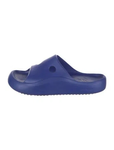 Pre-owned Off-white Meteor Rubber Slides In Blue