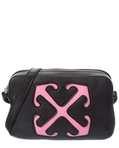 Off-white Metropolitan Leather Camera Bag In Black