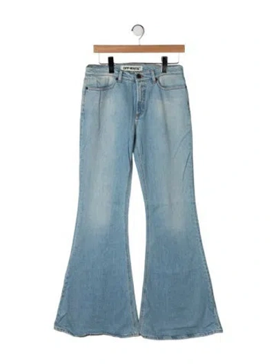 Pre-owned Off-white Mid-rise Flared Jeans In Blue