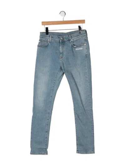Pre-owned Off-white Mid-rise Skinny Leg Jeans In Blue