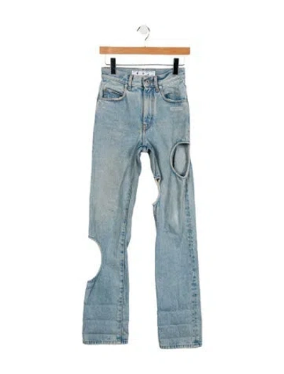 Pre-owned Off-white Mid-rise Straight Leg Jeans In Blue
