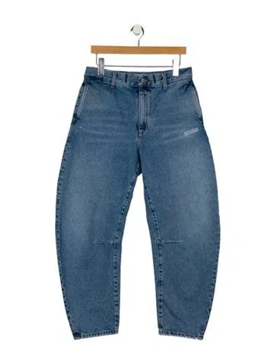 Pre-owned Off-white Mid-rise Straight Leg Jeans In Blue