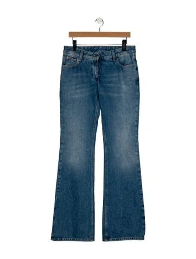 Pre-owned Off-white Mid-rise Wide Leg Jeans In Blue