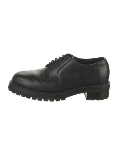Pre-owned Off-white Military Leather Derby Shoes In Black
