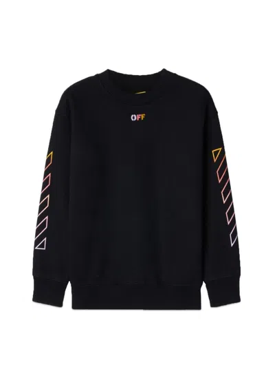 Off-white Mini Arrow Rainbow Crewneck For Girls In Black