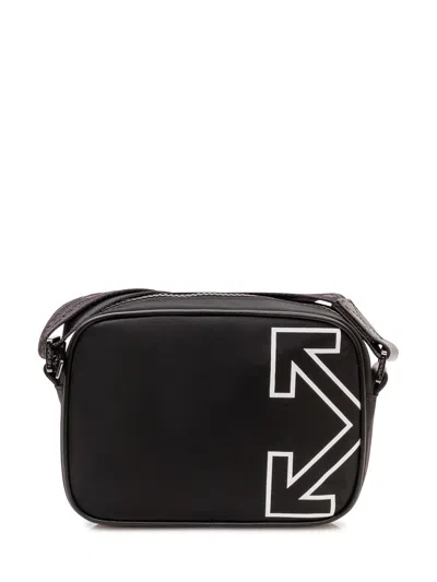 Off-white Mini Crossbody Camera Bag With Graphic Logo And Zip Closure In Black