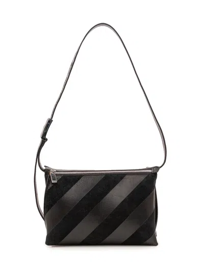 Off-white Mini Diagonal Design Handbag In Black