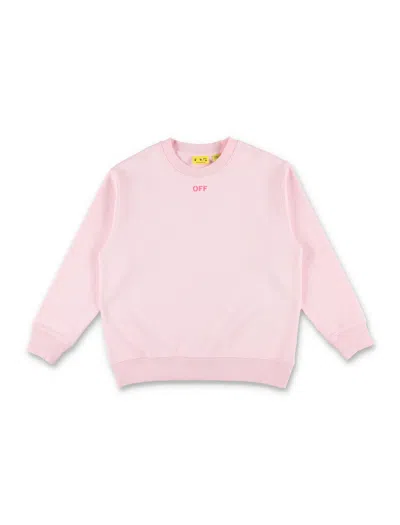 Off-white Mini Diagonal Print Long Sleeve T-shirt For Girls In Multi