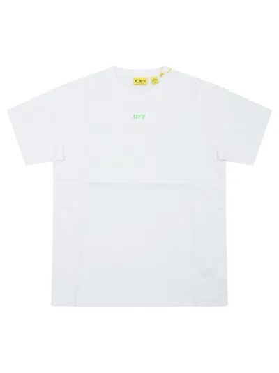 Off-white Mini Graphic T-shirt - Off Diagonal Design In Bianco