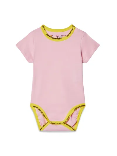 Off-white Mini Logo Industrial Long Sleeve Top Set For Girls In Pink