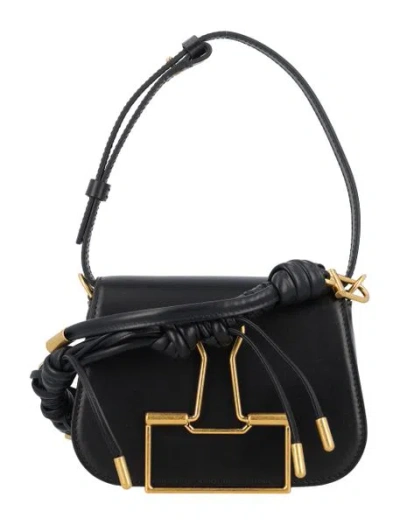 Off-white Mini Skeleton Binder Leather Shoulder Handbag In Black