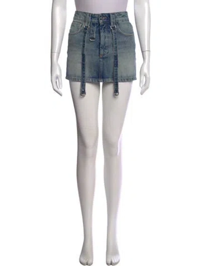 Pre-owned Off-white Mini Skirt In Blue