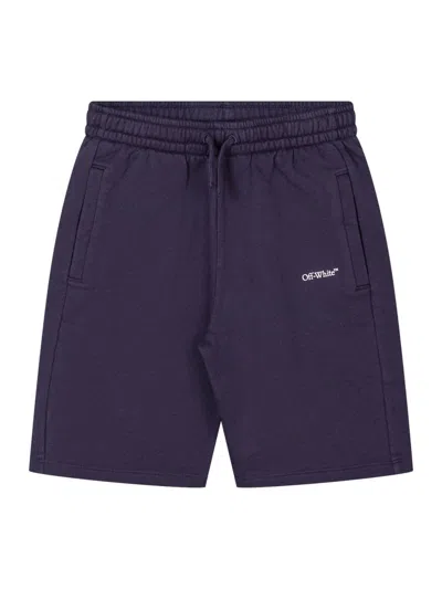 Off-white Mini Stylish Shorts For Boys Edition In Navy