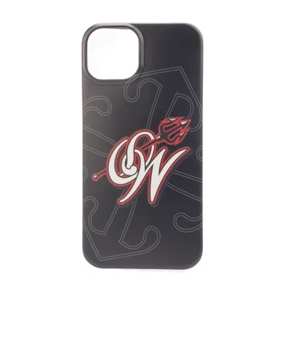 Off-white Minimalist Style Phone Case In Black