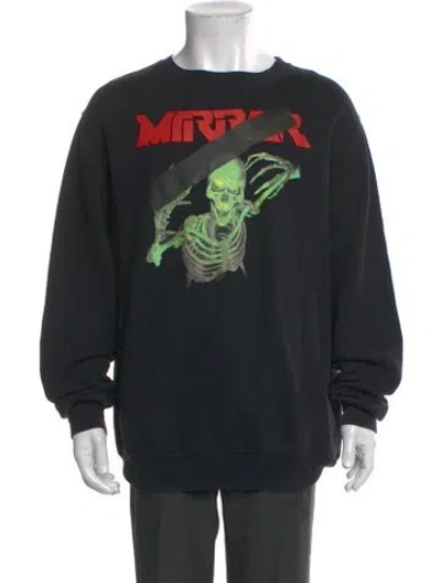 Pre-owned Off-white Mirror Skeleton Graphic Print Sweatshirt In Black
