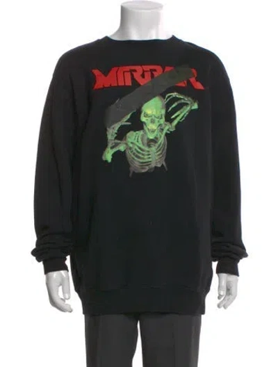 Pre-owned Off-white Mirror Skeleton Graphic Print Sweatshirt In Black
