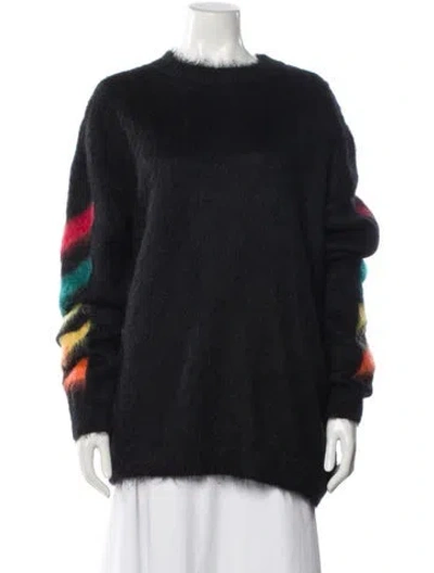 Pre-owned Off-white Mohair Crew Neck Sweater W/ Tags In Black