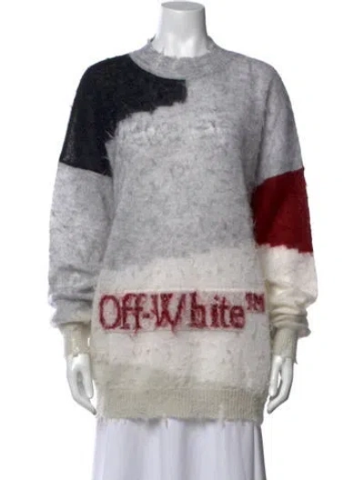Pre-owned Off-white Mohair Graphic Print Sweater In Multicolor