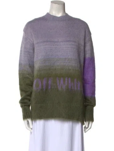 Pre-owned Off-white Mohair Striped Sweater In Purple