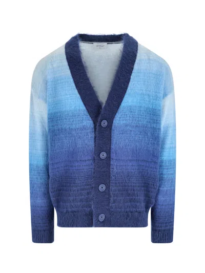 Off-white Mohair-blend Wool Sweater For Men In Blue