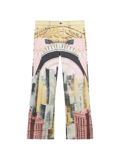 Off-white All-over Moneyworld Slim Relax Jeans In Multi