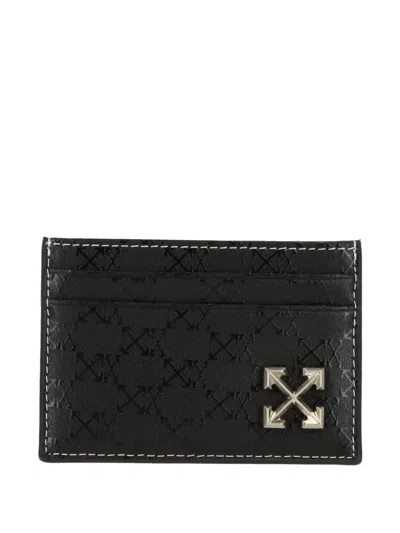 Off-white Monogram-patterned Card Holder In Blue