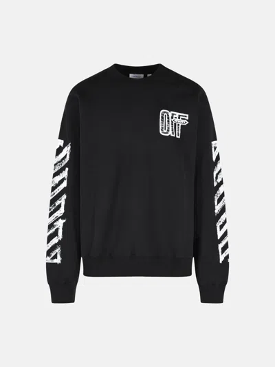 Off-white Motion Arrow Cotton Sweatshirt Crew Neck In Black