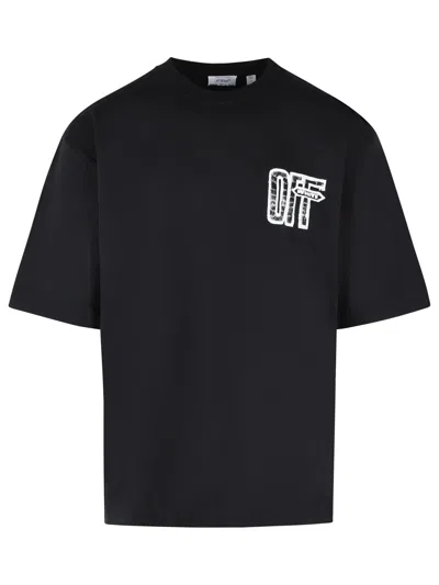Off-white Loose Fit Black Short-sleeve T-shirt With Graphic Elements