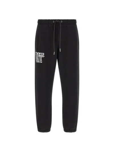 Off-white Motion Arrow Cuffed Joggers In Black