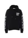 Off-white Drawstring Hooded Sweatshirt In Black