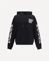 Off-white Motion Arrow Skate Black Cotton Hoodie With Distinctive Graphic Prints In Black