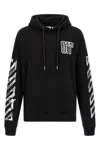 Off-white Motion Arrow Skate Black Cotton Hoodie With Distinctive Graphic Prints In Black