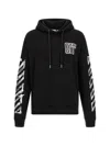 Off-white Motion Arrow Skate Black Cotton Hoodie With Distinctive Graphic Prints In Multi