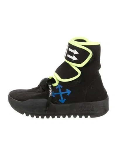 Pre-owned Off-white Moto Sock Sneakers In Black
