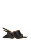 Off-white Jug Wedge-heel Leather Sandals In Black
