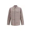 Off-white Flannel Shirt Rounded Hemline Check Cotton In Multi