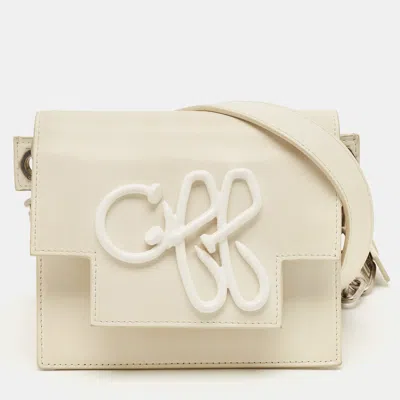 Pre-owned Off-white Nail Logo White Leather Shoulder Bag