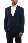 Off-white Navy Blue Notched Lapel Blazer In Blue