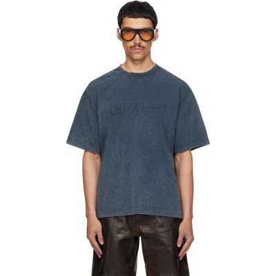 Off-white Navy Bookish Mar Skate T-shirt In Blue