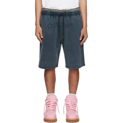 Off-white Navy Bookish Mar Sweat Shorts In Black