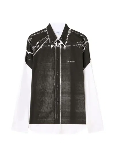 Off-white Negative Bookish Poplin Shirt In Black