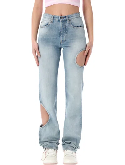 Off-white New Meteor Distressed Jeans Size 26 In Blue