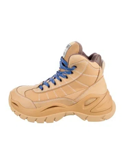 Pre-owned Off-white Nubuck Hiking Boots In Brown