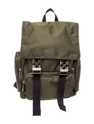 Pre-owned Off-white Nylon Arrow Tuck Nylon Backpack In Green